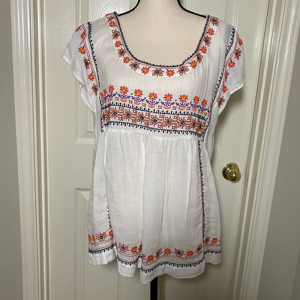 Anthropologie Vanessa Virginia Embroidered Top